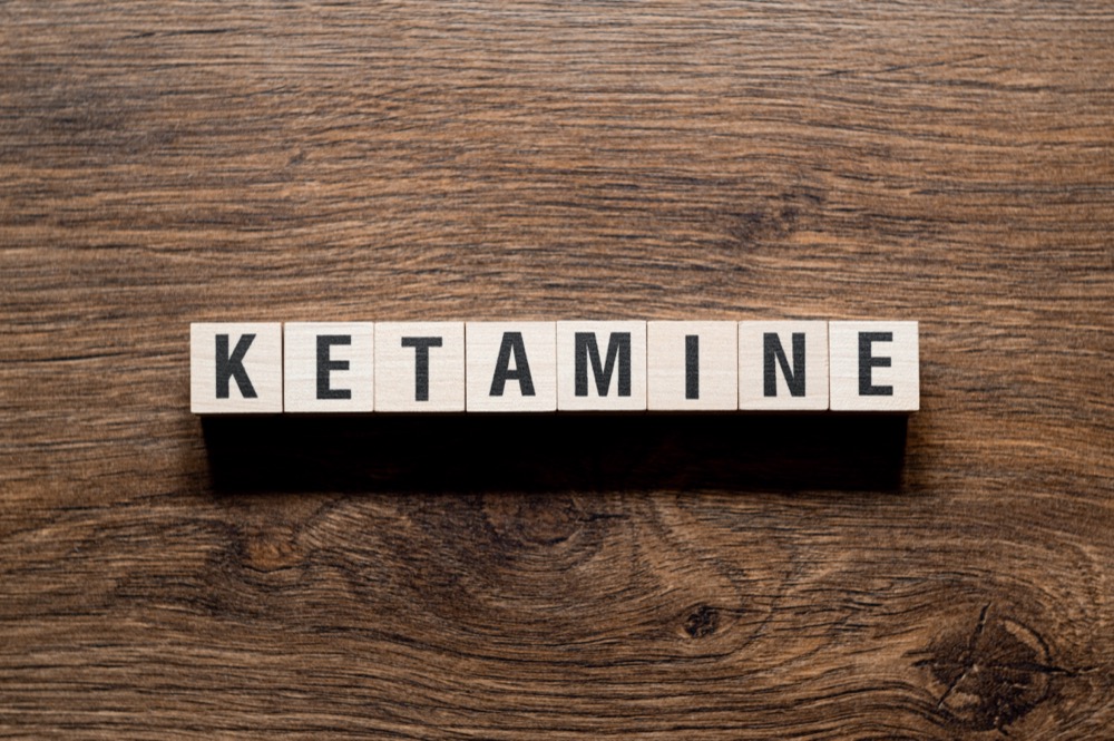 Ketamine - word concept on building blocks, text, letters